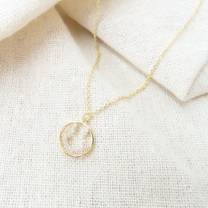 Dainty necklace with CZ smiley face