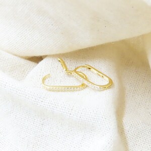 Huggie hoop with CZ earring