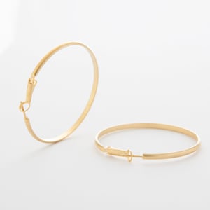Flat inside round outside 50mm hoop earring