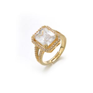 Breathtaking Gold Multi-Stone Open Band Ring with Statement Large Stones