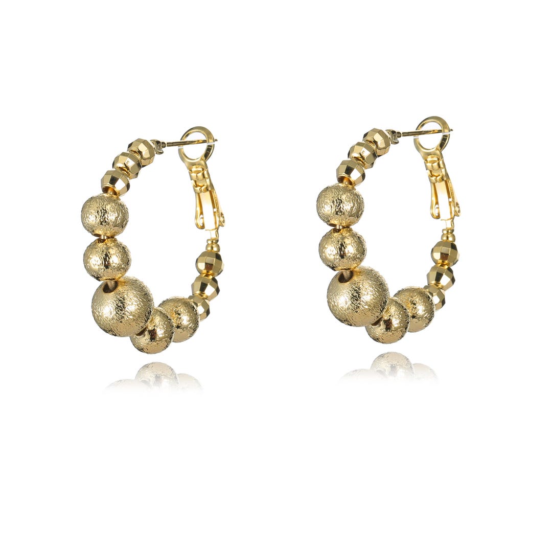 Unique and Artistic Gold Beaded Hoops for an Unforgettable Style - Etsy
