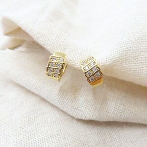 12MM CZ layered huggie hoop