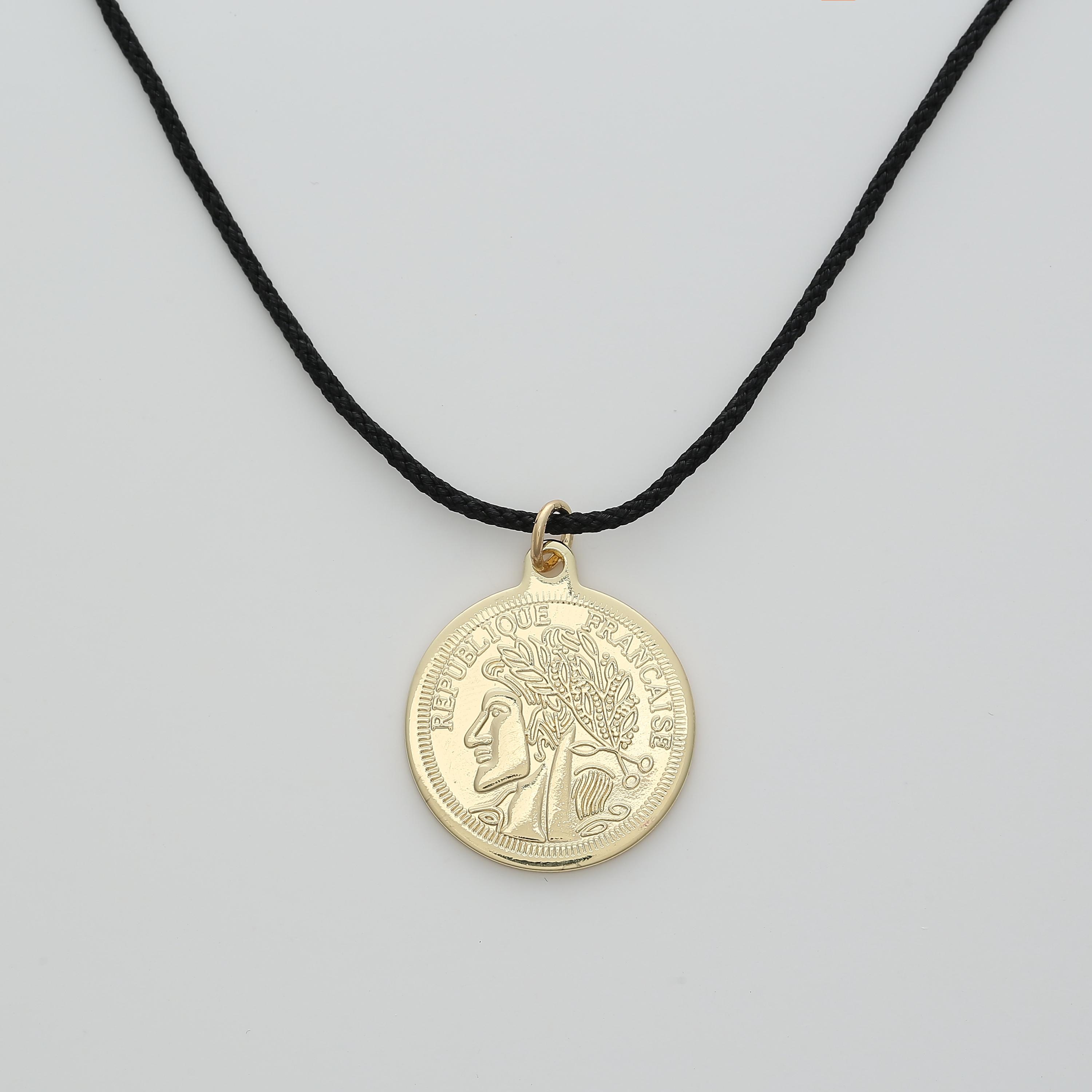 Republique francaise gold coin necklace - Etsy 日本