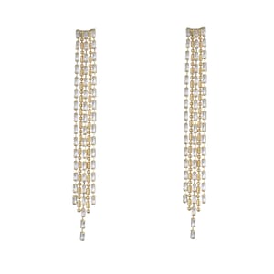 Modern Gold Chandelier Drop Earrings with Sparkling CZ for a Luxe Finish