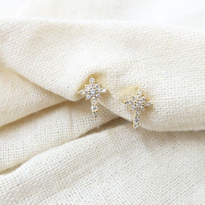 Bright North Star Cz Stud earring