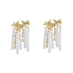 Boho Vintage Pearl Dangle Earrings Unique Drop Design