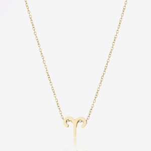 Aries Zodiac Necklace –  Delicate Horoscope Pendant, Gold Star Sign Jewelry