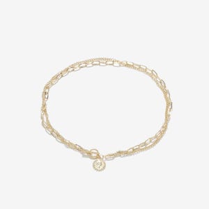 Timeless Gold Chain Layered Necklace with Queen Elizabeth Pendant