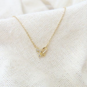 Half Cubic butterfly cute little necklace