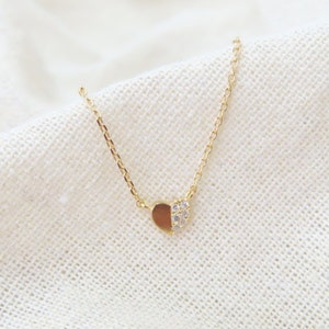 Half Stoned Heart pendant necklace