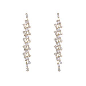Elegant Gold-Plated CZ Drop Earrings for a Touch of Modern Glamour