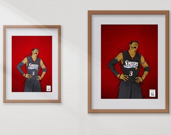 Allen Iverson Philadelphia 76ers Digital Artwork PRINT