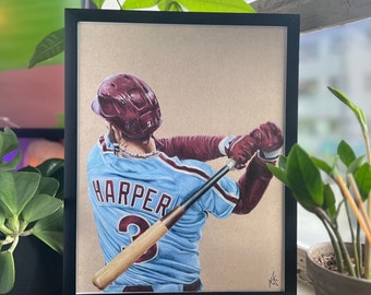 Bryce Harper Colored Pencil Illustration PRINT