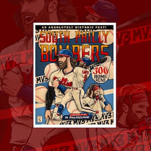 Bryce Harper 300 HRs-Comic Cover Illustration Print