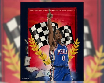 Maxey All Star x Career High Illustration Print