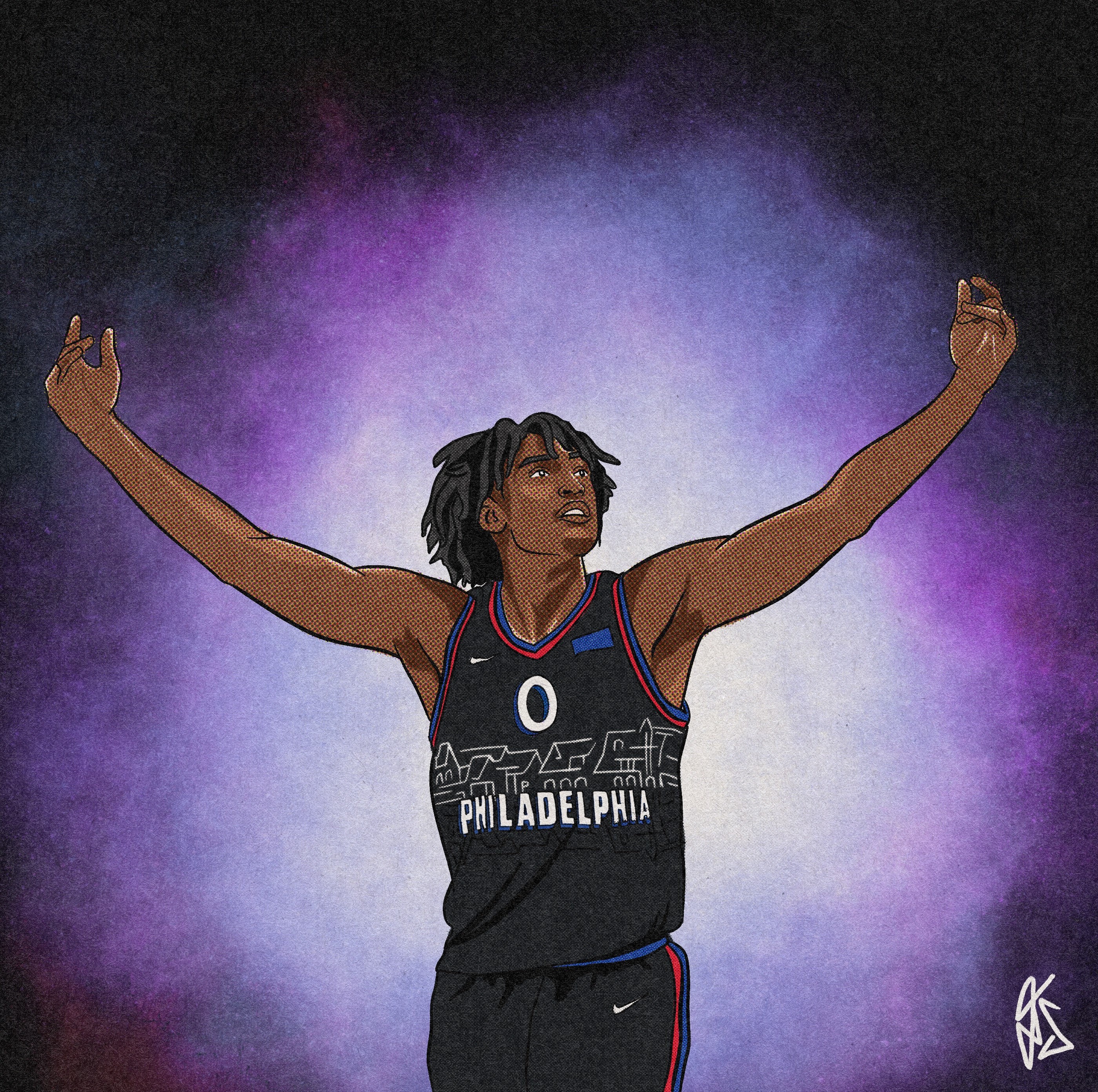 Tyrese Maxey Basketball Edit 76ers - Tyrese Maxey - Sticker