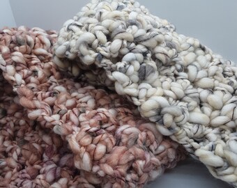 Winter Accessory Infinity Scarf Cream Color Options Women's Textured Cowl Buttercream Thick and Thin One Size Fits All Rust