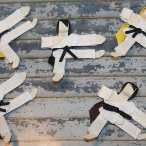 Karate Hair Clip, Karate Ribbon Sculpture, Karate Bow, Karate, Martial Arts Hair bow