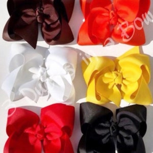 Grosgrain Ribbon Hair Bow - 4 Inch Boutique Bow - Alligator Clip or Barrette