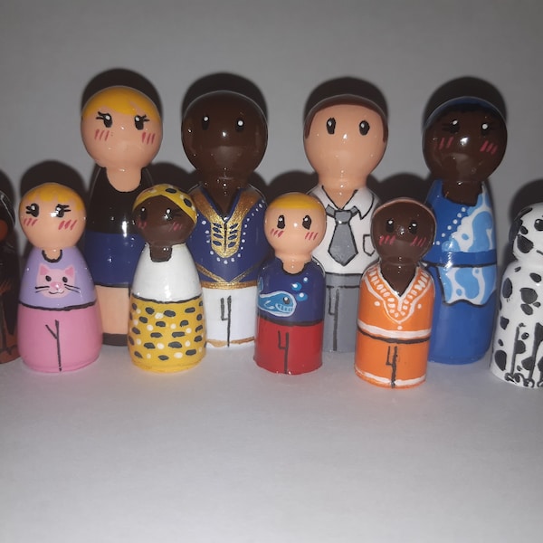 Peg Dolls- Multikulti, Menschen und Familien, toll für Kinder, Kindergarten Klassenzimmer