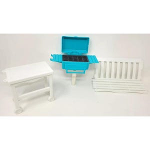 1995 Barbie So Much to Do Patio Grill, Cart, Bench Replacement Parts