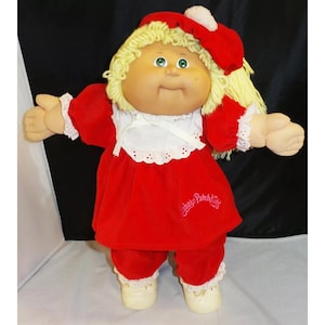 Vintage 1982 Cabbage Patch Kid Blonde Girl w/ Green Eyes - Authentic Clothes