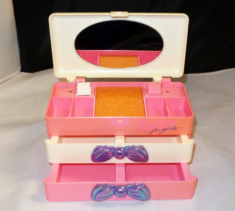Vintage Mattel Barbie Jewelry Box w/ Pop out drawers & Mirror Etsy
