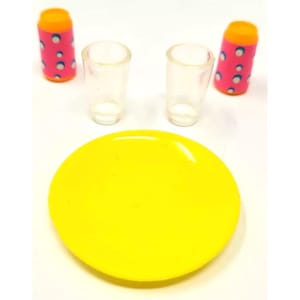Barbie Vintage 1994 Barbie So Much To Do! Living Room Soda, Glasses & Plate