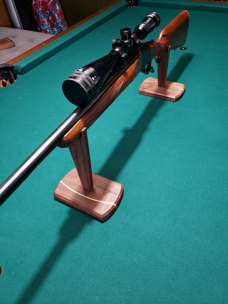 Rifle Display Stand Gun Storage Made From Walnut With Poplar Etsy