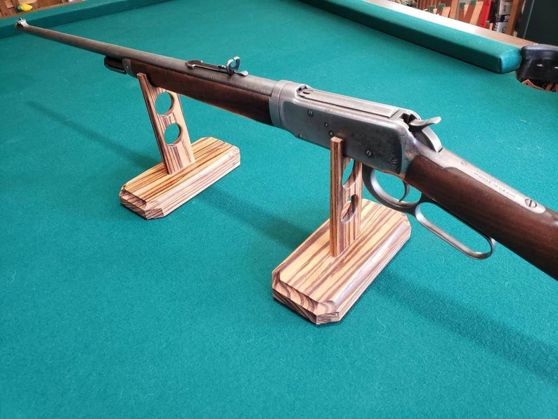 Lever Rifle Display Stand, Gun Storage, Made From Zebrawood Etsy