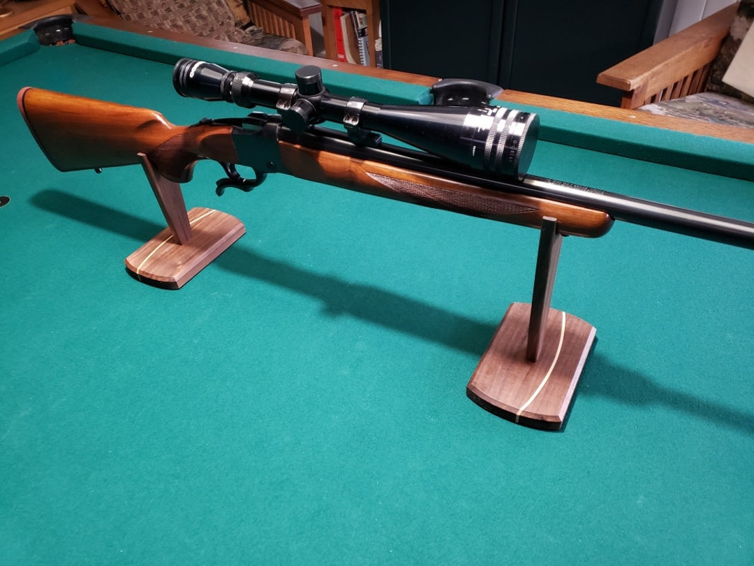 Rifle Display Stand Gun Storage Made From Walnut With Poplar Etsy