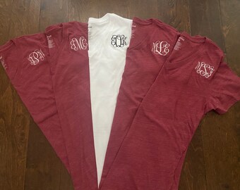 Monogrammed Relaxed V-Neck T-Shirt: Personalized Tee