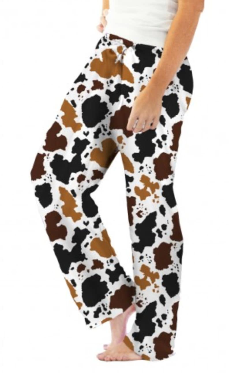 Cow Pattern Pajama Pants Monogrammed Cow Pattern Pajama Etsy