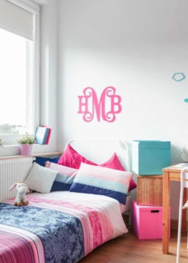 Wood Monogram Wall Art Personalized Wood Initials Monogram Etsy