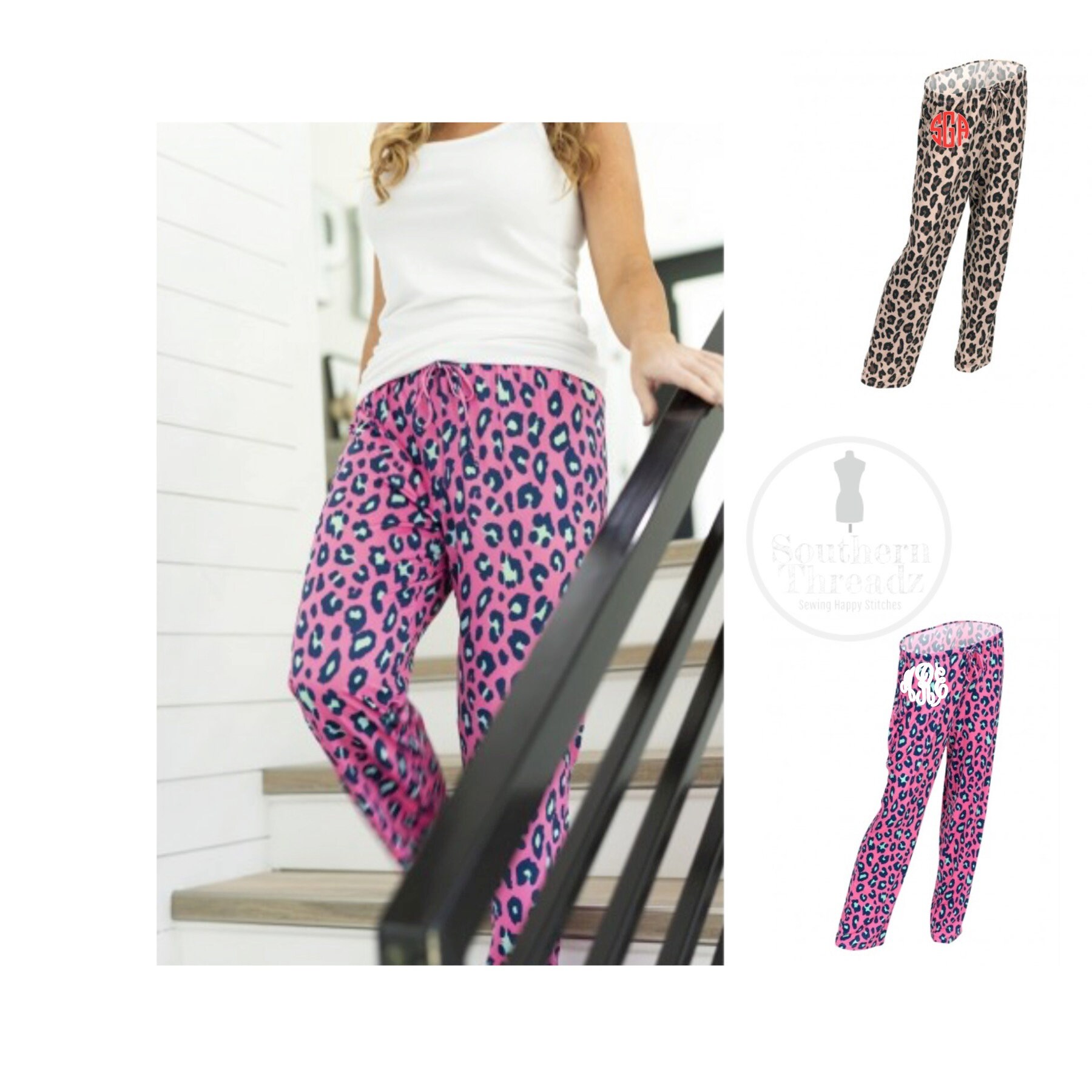 leopard-pajama-pants-monogrammed-leopard-pajama-pants-etsy