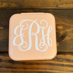 Personalized Vegan Leather Jewelry Travel Case - Monogrammed Gift