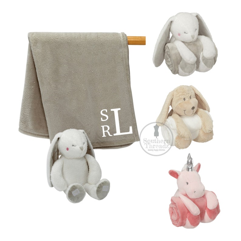 Personalized Plush Toy and Blanket Set Monogrammed Blanket Etsy