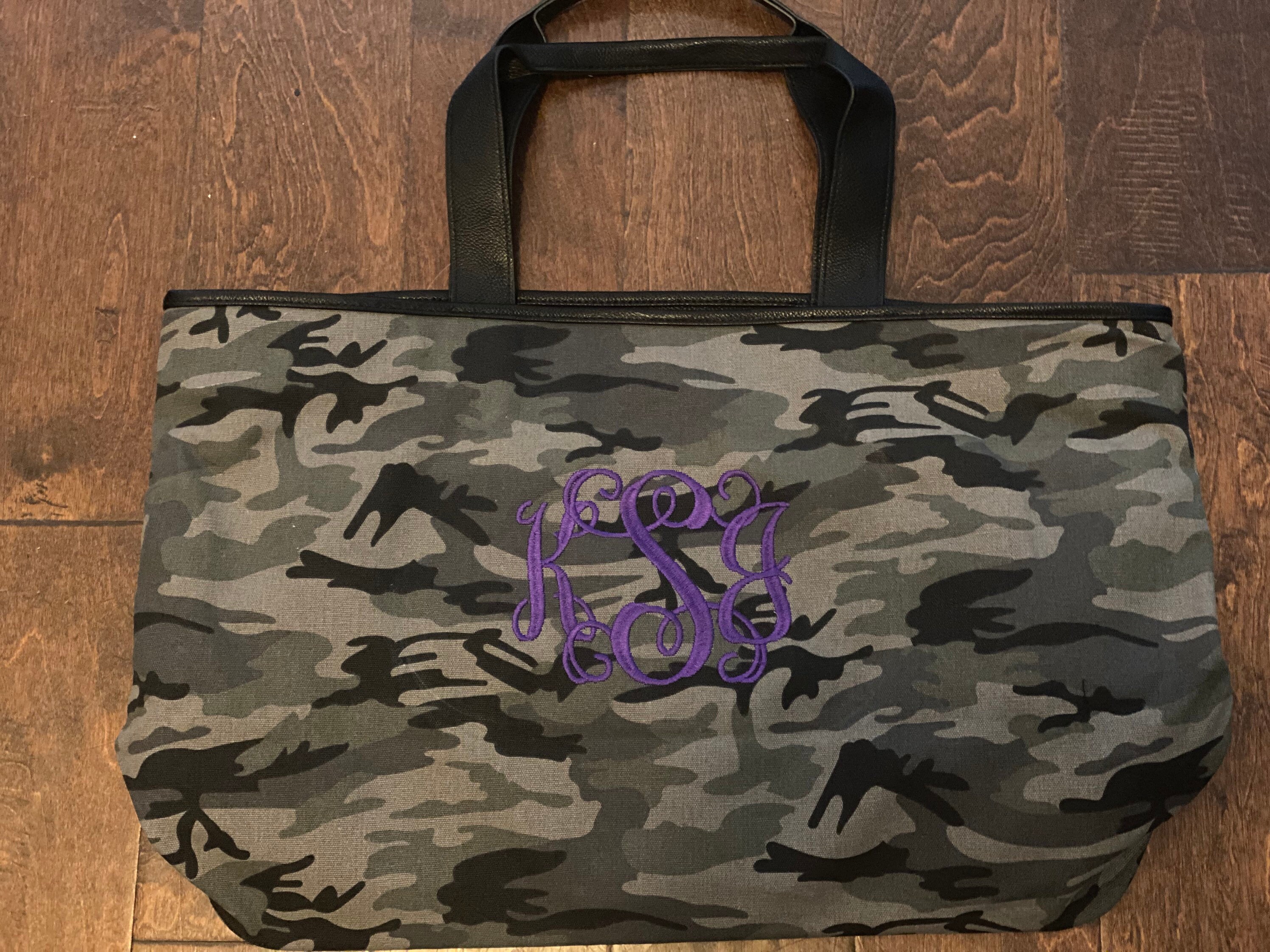 Monogrammed Camo Bag Monogrammed Totes Custom Bags Beach Etsy