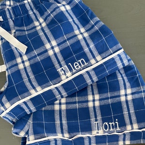 Monogrammed Flannel Shorts - Plaid Pajama Shorts - Personalized Shorts