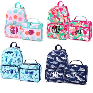 Monogrammed Backpack & Lunch Box Set - Custom Backpack and Lunch Bag - Backpack and Lunch Bag