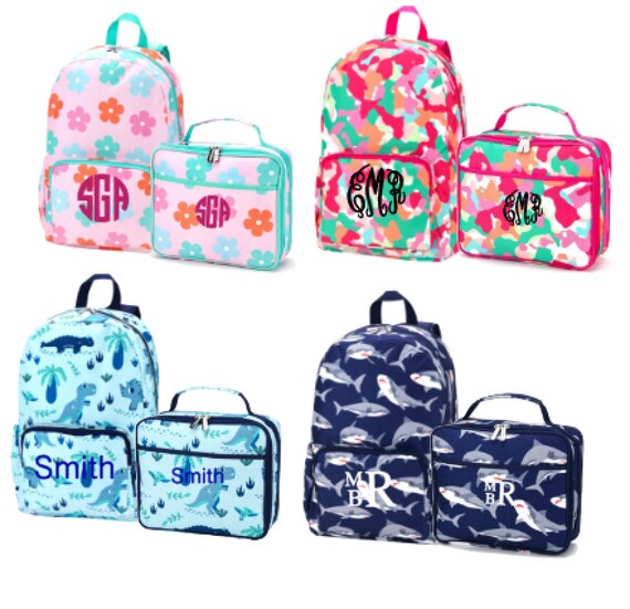 Girls Lunch Box Set/kids Leopard Backpack/girls 3 Pc Personalized Lunch Box/monogrammed  Backpack/leopard Lunch Box/ 