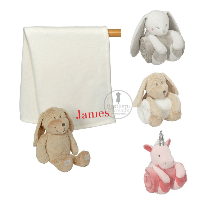 Personalized Plush Toy and Blanket Set Monogrammed Blanket Etsy