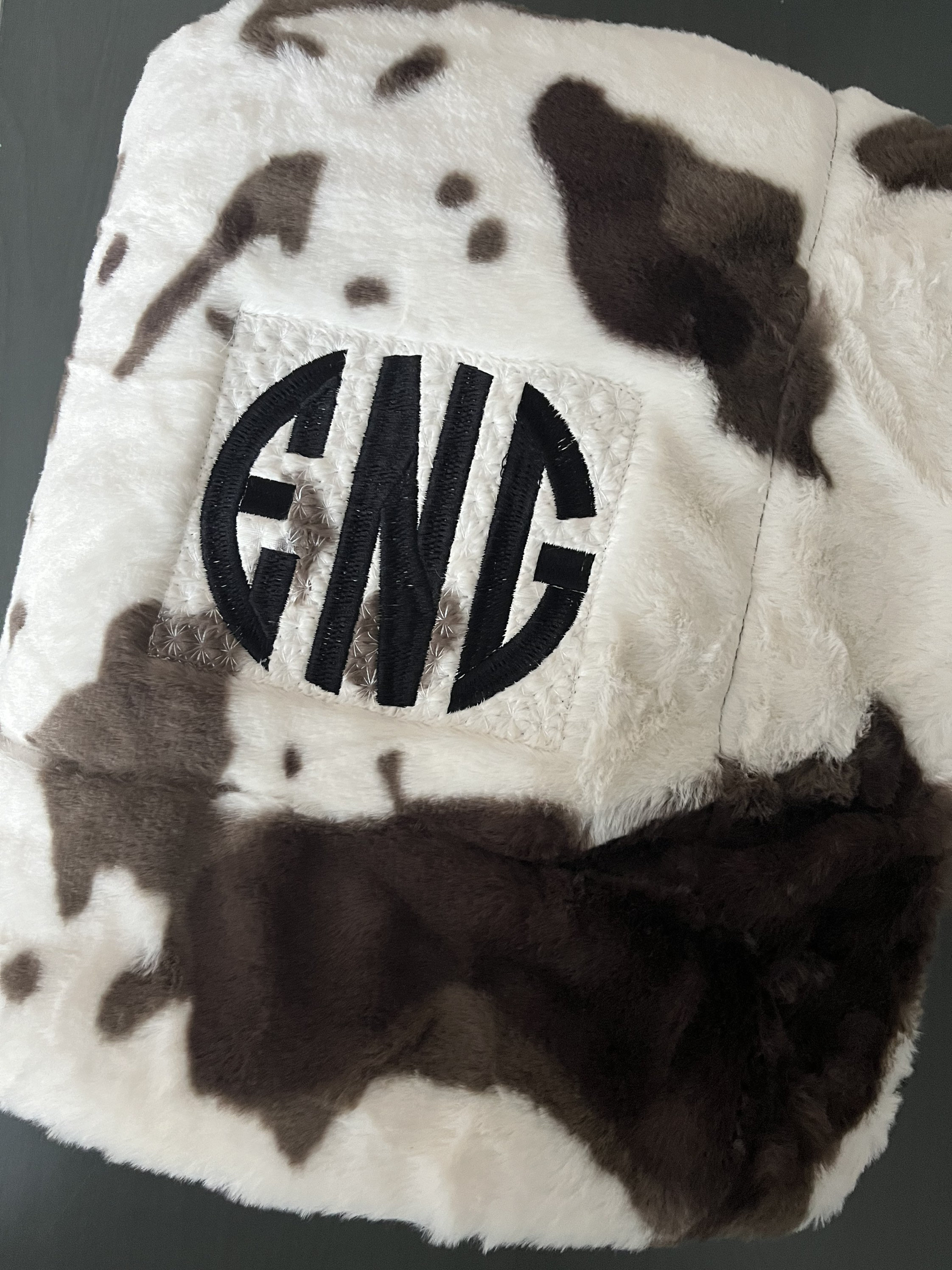 Personalized Cow Print Throw Blanket/ Monogram Cow Blanket / Etsy