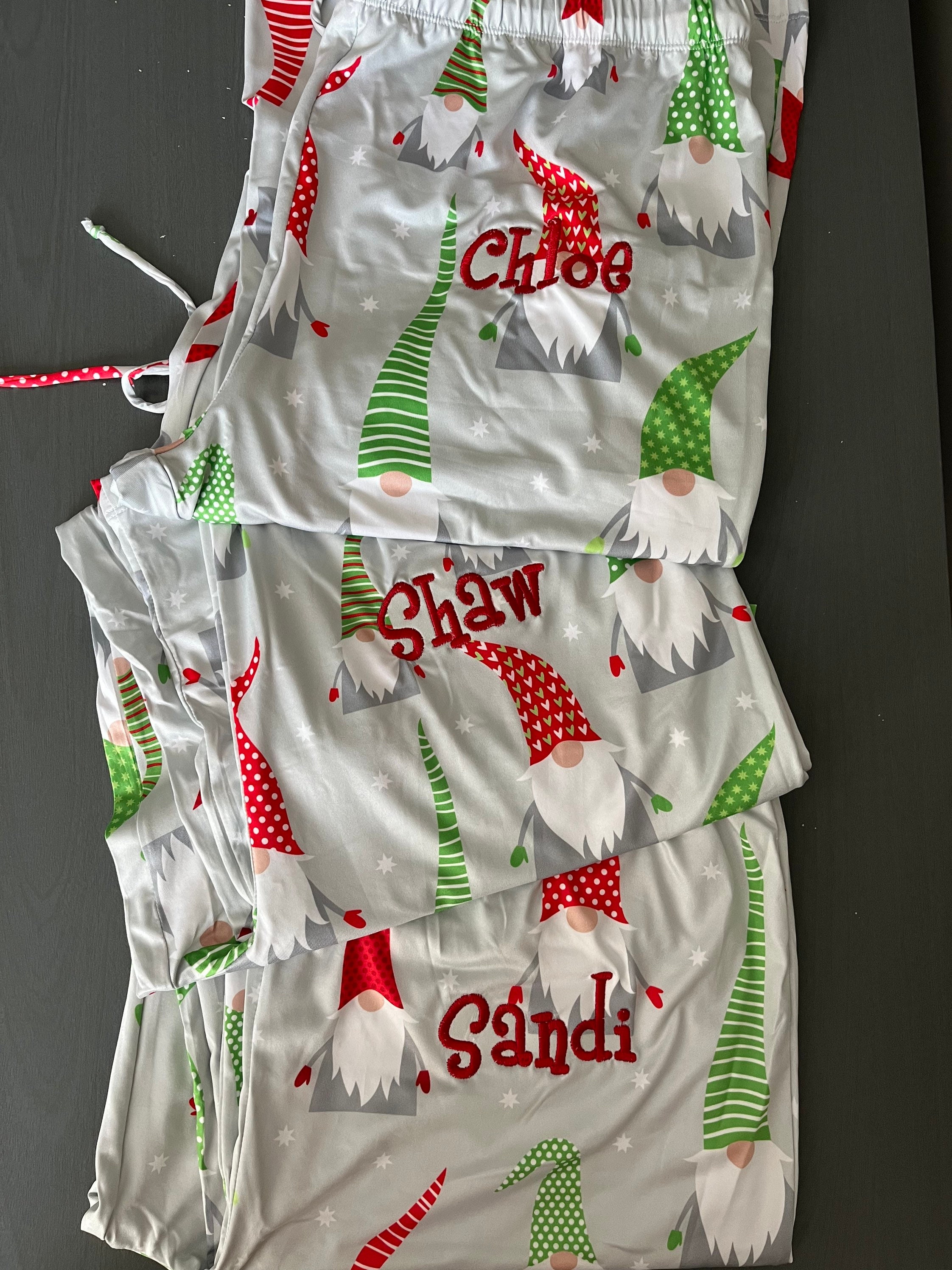 Gnome Pajama Pants Monogrammed Gnome Pattern Pajama Pants - Etsy