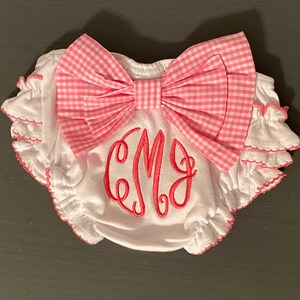 Monogram Seersucker Diaper Covers/ Unisex Diaper Cover/ Seersucker Bloomers