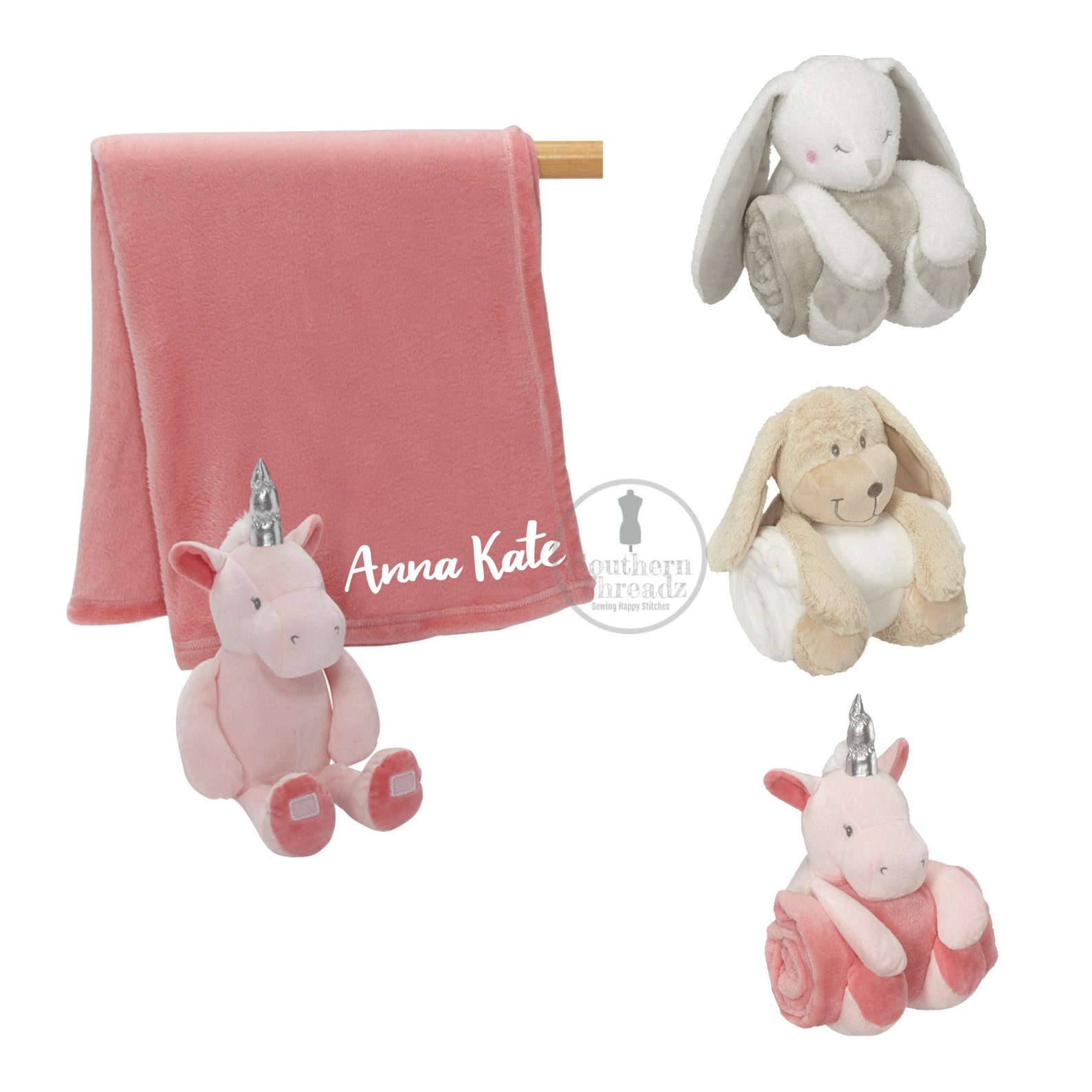 Personalized Plush Toy and Blanket Set Monogrammed Blanket Etsy