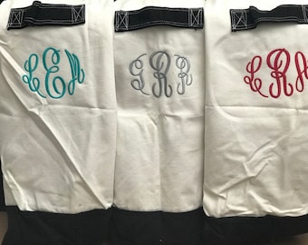 Monogrammed Canvas Laundry Bag, Personalized Dorm Storage