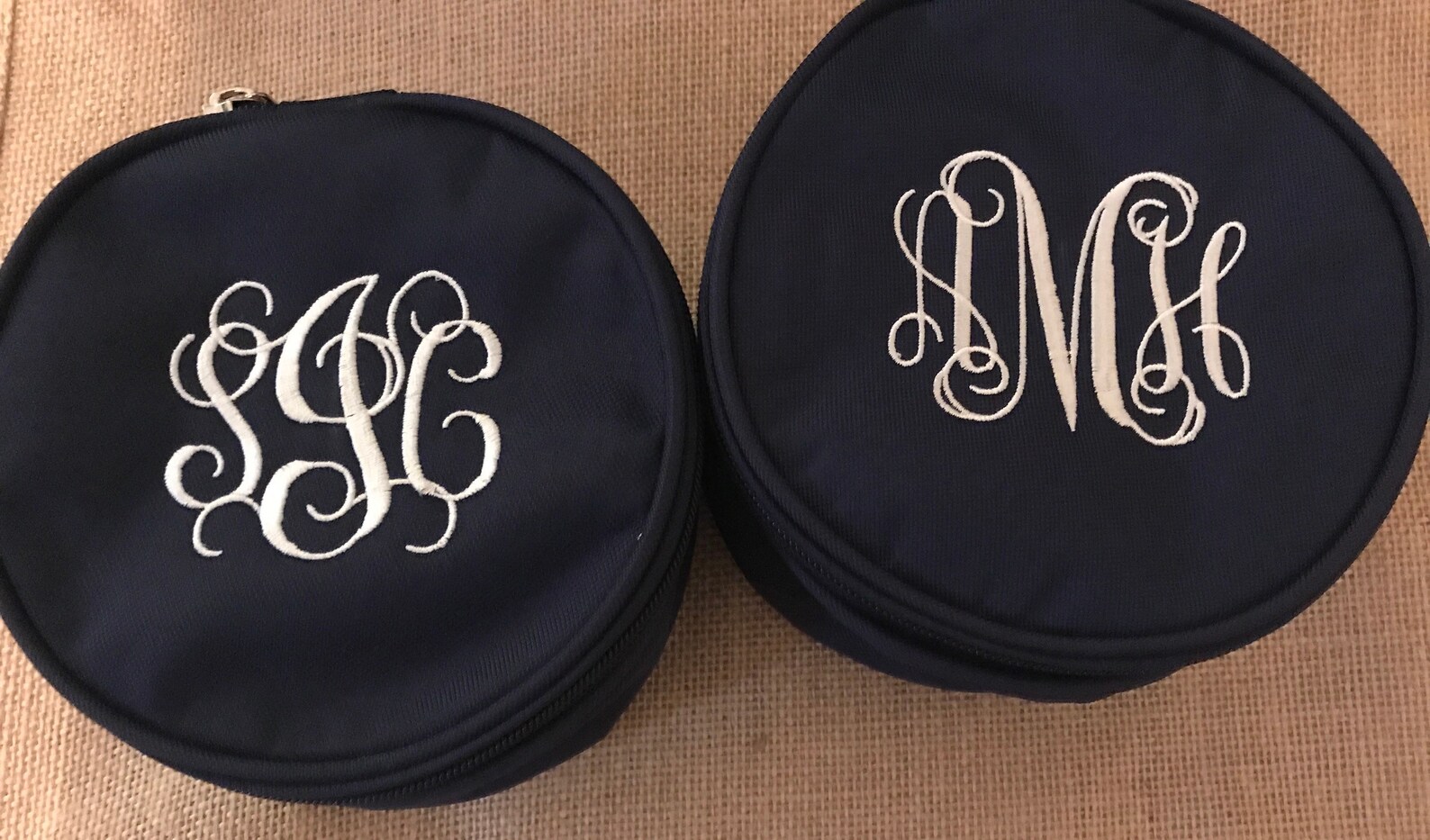 Monogram Case Monogrammed Jewelry Case - Monogram Jewelry Round - Monogrammed Travel ...
