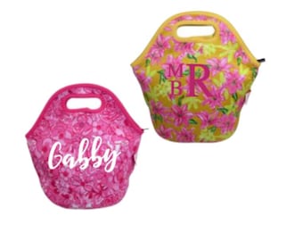 Monogrammed Neoprene Lunch Tote: Personalized Lunch Bag