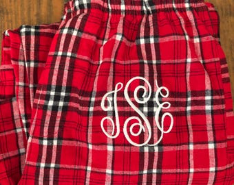 Pantalones de pijama con monograma - Pantalones de pijama personalizados - Pantalones de pijama personalizados - Pantalones de pijama familiares - Pantalones de pijama de equipo